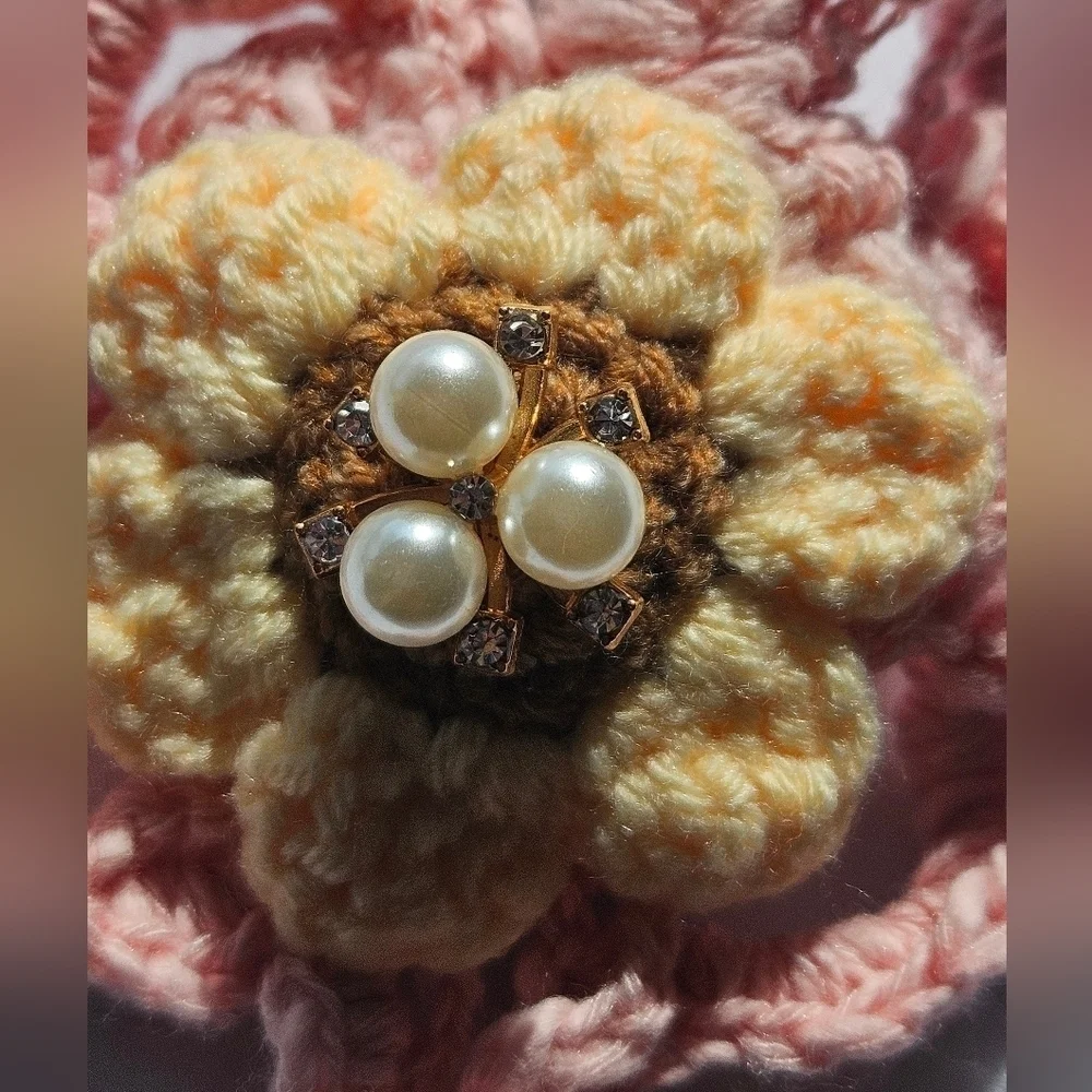 Hand Crafted Hair Pink Crochet 4